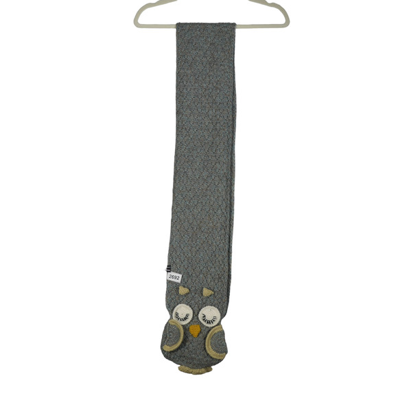 Owl Scarf Crochet Women Kids Teen 76x6.5 Bird Awake Asleep Novelty Gift Cute Fun - Picture 1 of 10
